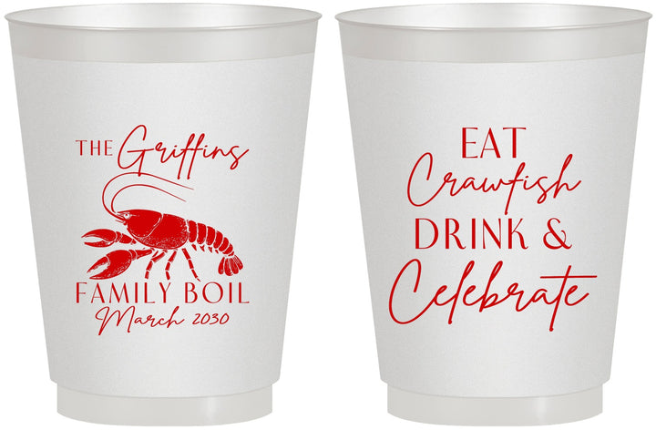 Personalized Family Reunion 16 oz Frosted Cups - Crawfish Boil | 160007