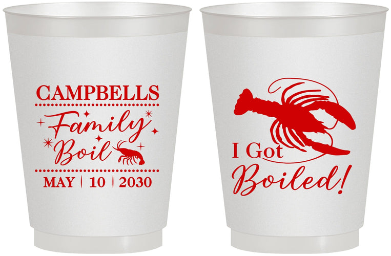 Personalized Family Reunion 16 oz Frosted Cups - Crawfish Boil | 160008