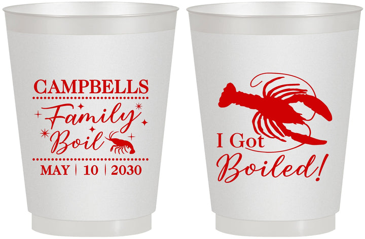 Personalized Family Reunion 16 oz Frosted Cups - Crawfish Boil | 160008