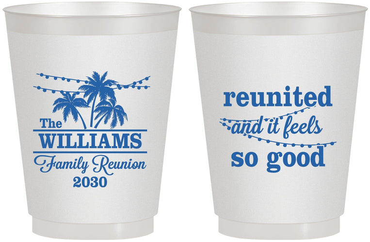 Personalized Family Reunion 16 oz Frosted Cups - Beach Reunited | 160010