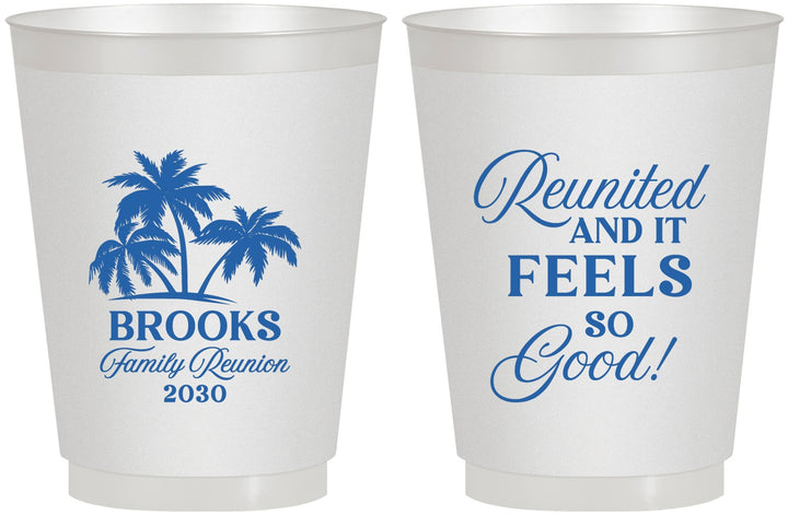 Personalized Family Reunion 16 oz Frosted Cups - Beach Reunited | 160017
