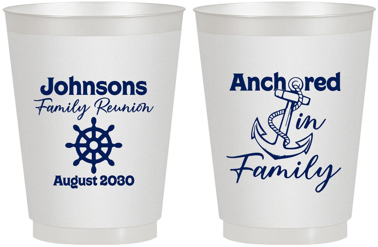 Personalized Family Reunion 16 oz Frosted Cups - Cruise Nautical | 160020