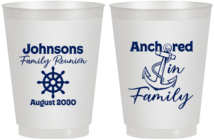 Personalized Family Reunion 16 oz Frosted Cups - Cruise Nautical | 160020