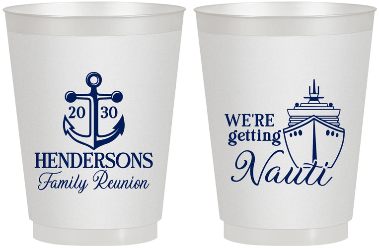 Personalized Family Reunion 16 oz Frosted Cups - Cruise Nautical | 160021