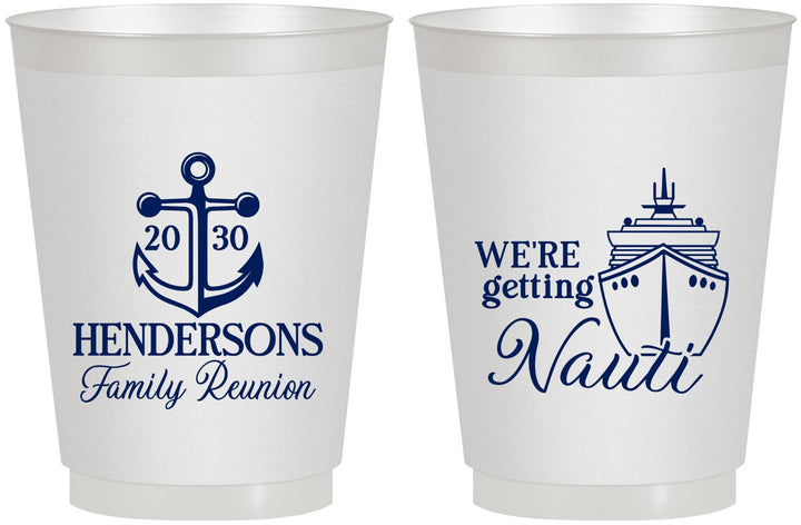 Personalized Family Reunion 16 oz Frosted Cups - Cruise Nautical | 160021