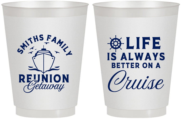 Personalized Family Reunion 16 oz Frosted Cups - Cruise Nautical | 160022