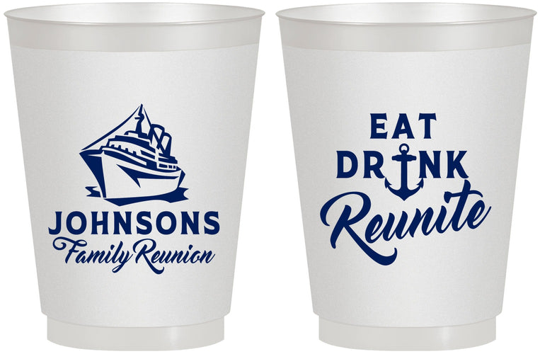 Personalized Family Reunion 16 oz Frosted Cups - Cruise Nautical | 160023