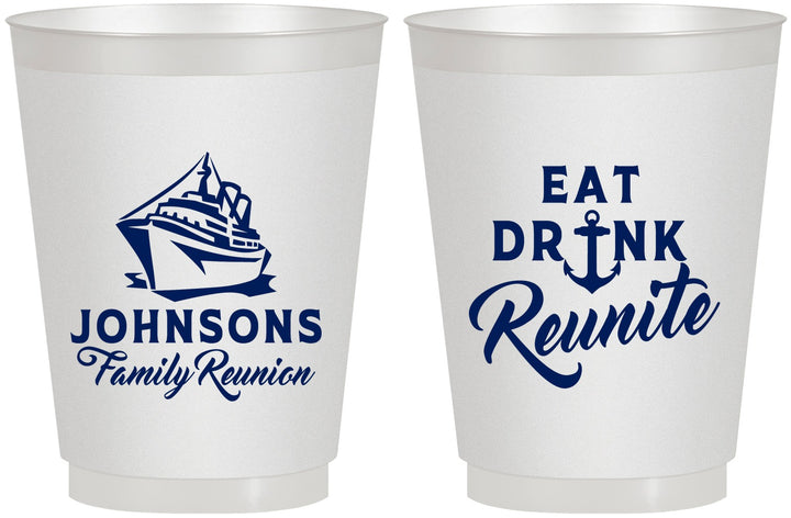 Personalized Family Reunion 16 oz Frosted Cups - Cruise Nautical | 160023