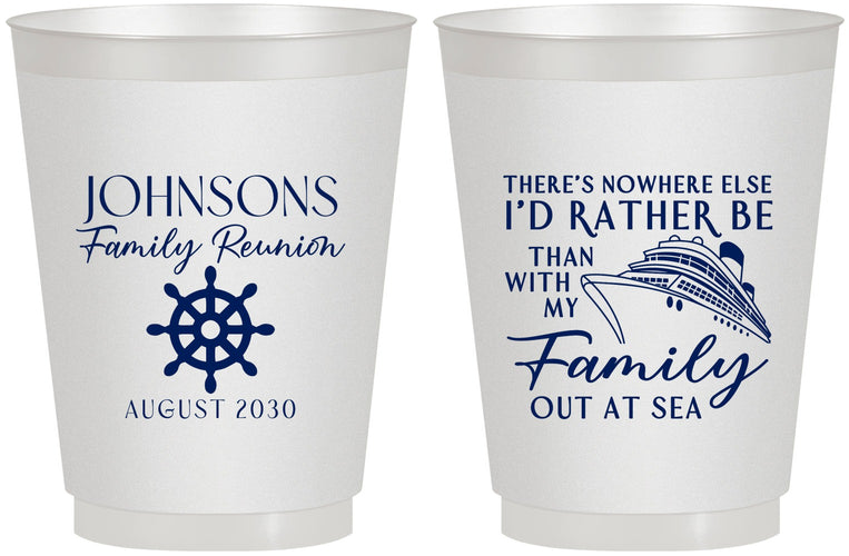 Personalized Family Reunion 16 oz Frosted Cups - Cruise Nautical | 160024