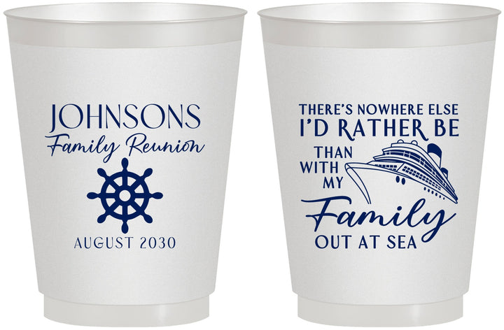 Personalized Family Reunion 16 oz Frosted Cups - Cruise Nautical | 160024