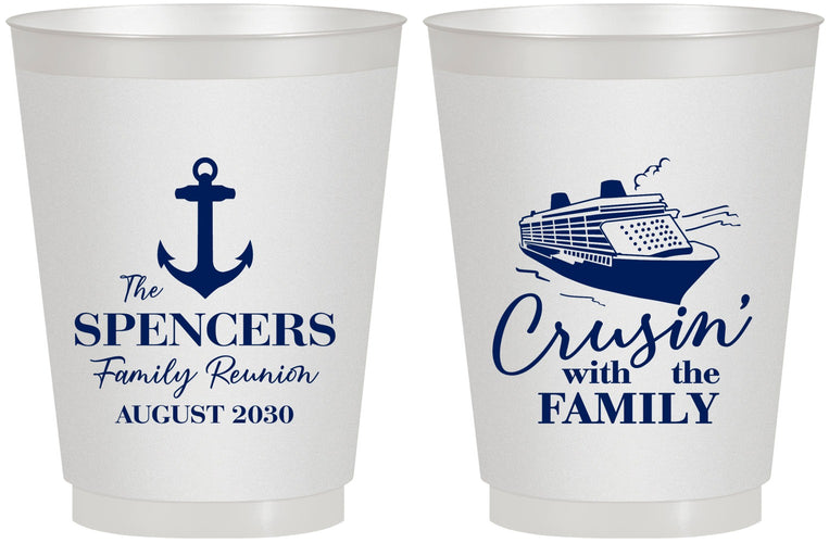 Personalized Family Reunion 16 oz Frosted Cups - Cruise Crusin | 160026