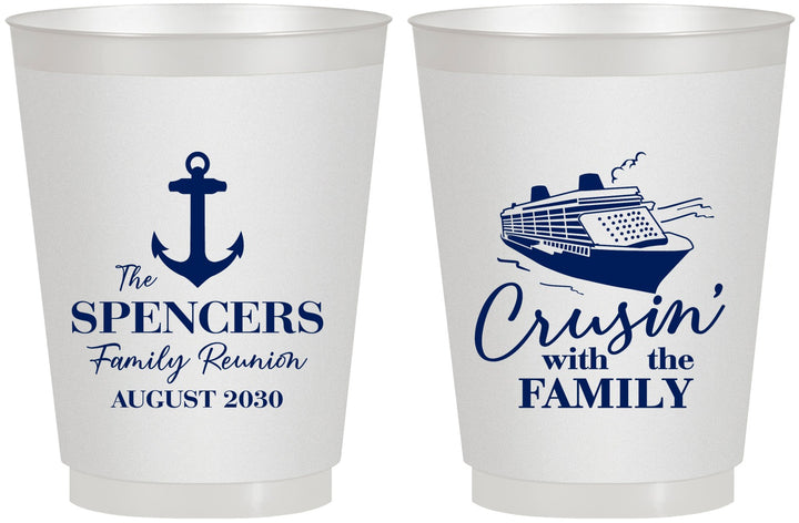 Personalized Family Reunion 16 oz Frosted Cups - Cruise Crusin | 160026