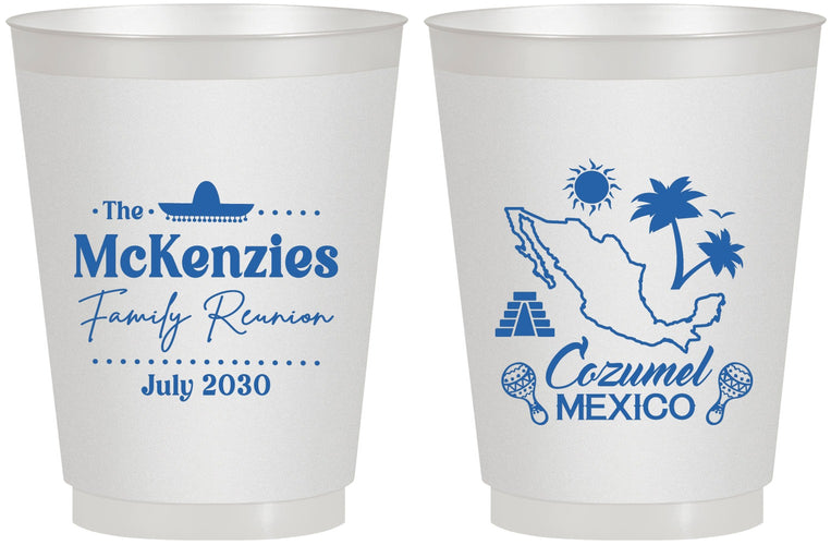 Personalized Family Reunion 16 oz Frosted Cups - Mexico | 160033
