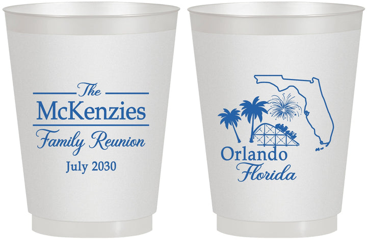 Personalized Family Reunion 16 oz Frosted Cups - Orlando Florida | 160035