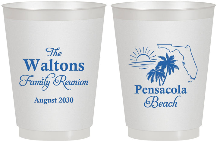Personalized Family Reunion 16 oz Frosted Cups - Florida Beach | 160036