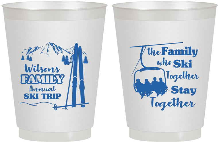 Personalized Family Reunion 16 oz Frosted Cups - Ski Trip | 160040