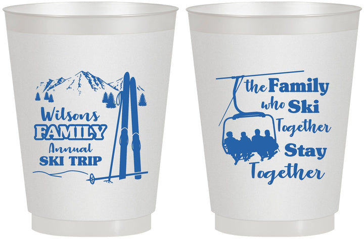 Personalized Family Reunion 16 oz Frosted Cups - Ski Trip | 160040