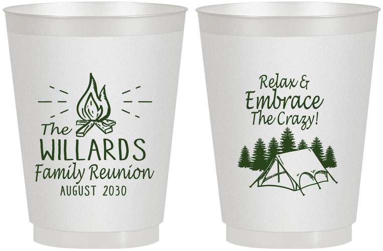 Personalized Family Reunion 16 oz Frosted Cups - Camping | 160045