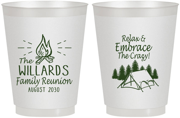 Personalized Family Reunion 16 oz Frosted Cups - Camping | 160045