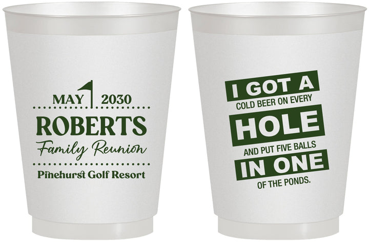 Personalized Family Reunion 16 oz Frosted Cups - Golf | 160049