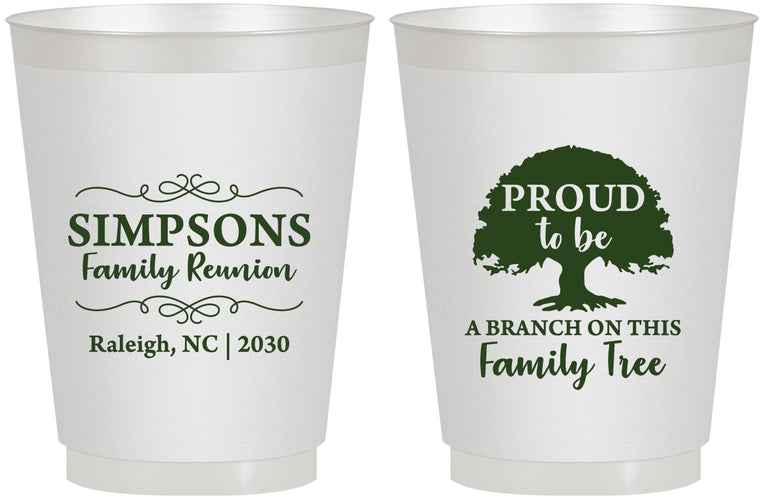 Personalized Family Reunion 16 oz Frosted Cups - Family Tree | 160050