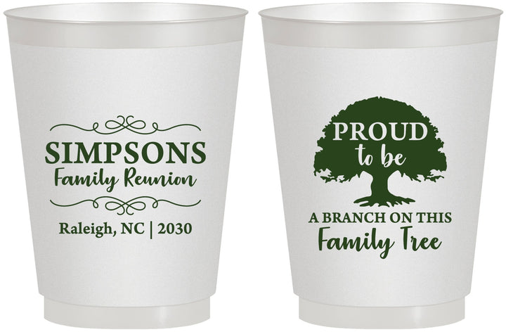 Personalized Family Reunion 16 oz Frosted Cups - Family Tree | 160050