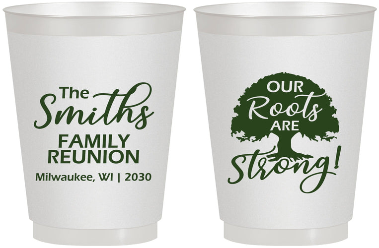 Personalized Family Reunion 16 oz Frosted Cups - Our Roots Are Strong | 160051