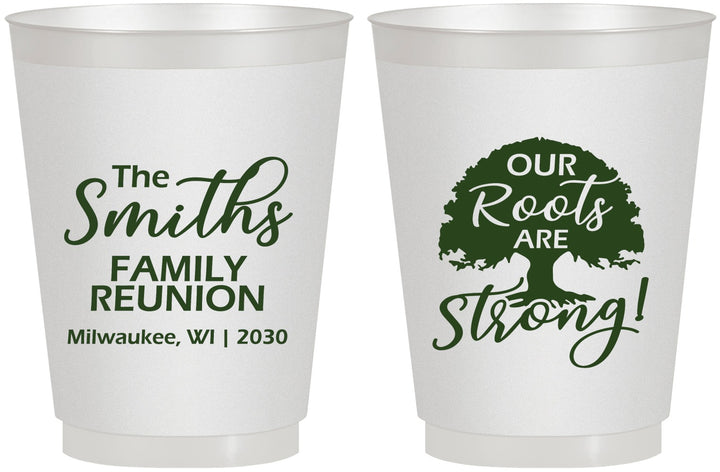 Personalized Family Reunion 16 oz Frosted Cups - Our Roots Are Strong | 160051