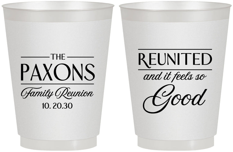 Personalized Family Reunion 16 oz Frosted Cups - Reunited Feels So Good | 160052