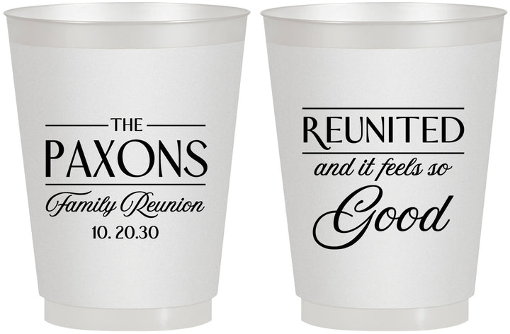 Personalized Family Reunion 16 oz Frosted Cups - Reunited Feels So Good | 160052