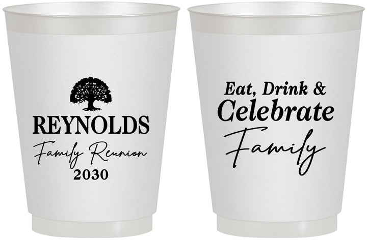 Personalized Family Reunion 16 oz Frosted Cups - Eat Drink Celebrate | 160053