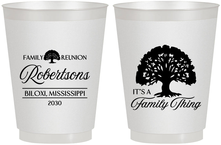 Personalized Family Reunion 16 oz Frosted Cups - Tree Family Thing | 160054