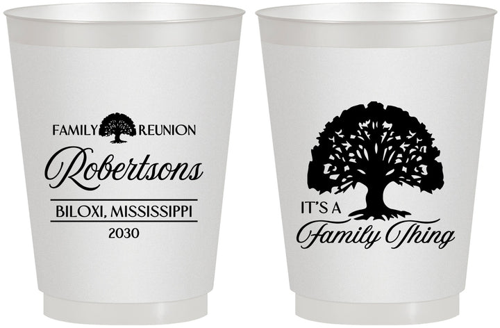 Personalized Family Reunion 16 oz Frosted Cups - Tree Family Thing | 160054