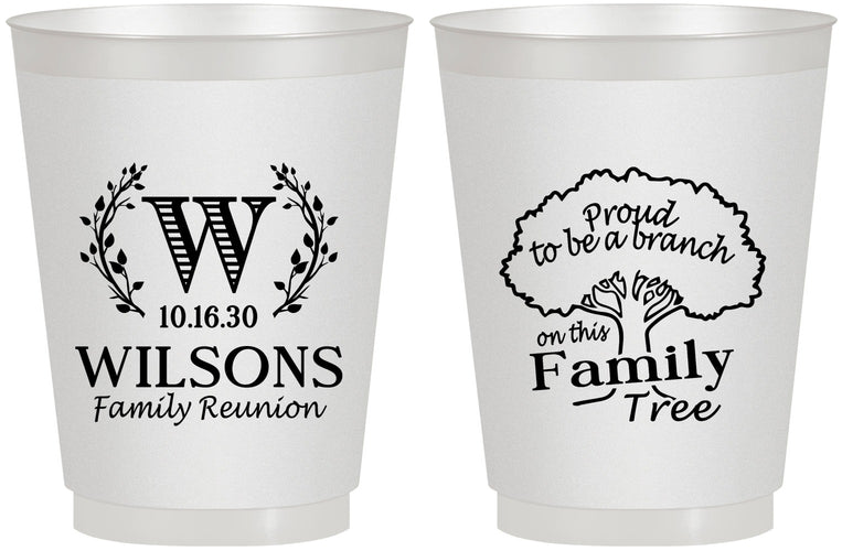 Personalized Family Reunion 16 oz Frosted Cups - Monogram Tree | 160056
