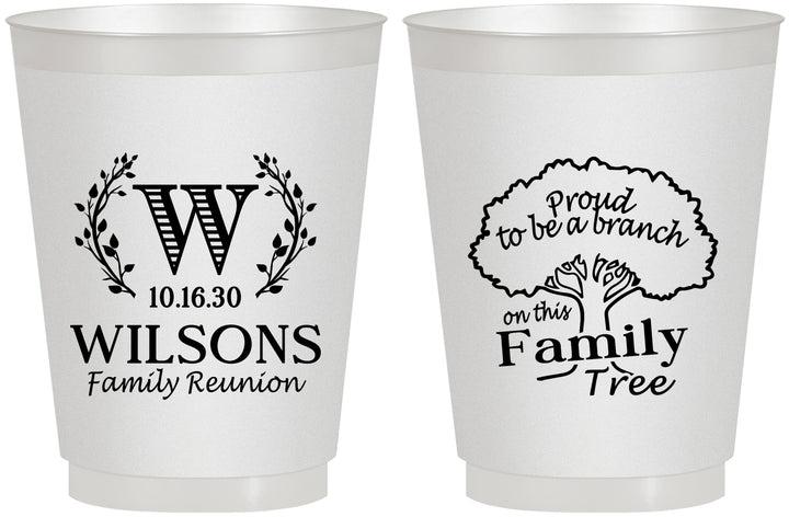 Personalized Family Reunion 16 oz Frosted Cups - Monogram Tree | 160056