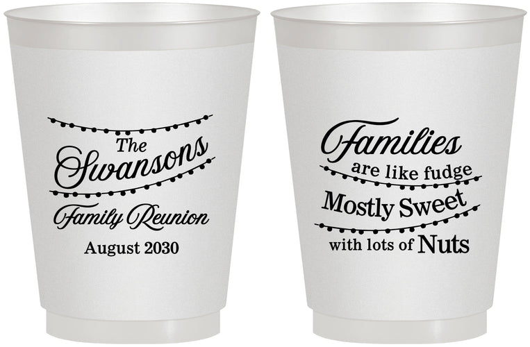 Personalized Family Reunion 16 oz Frosted Cups - String Lights | 160059