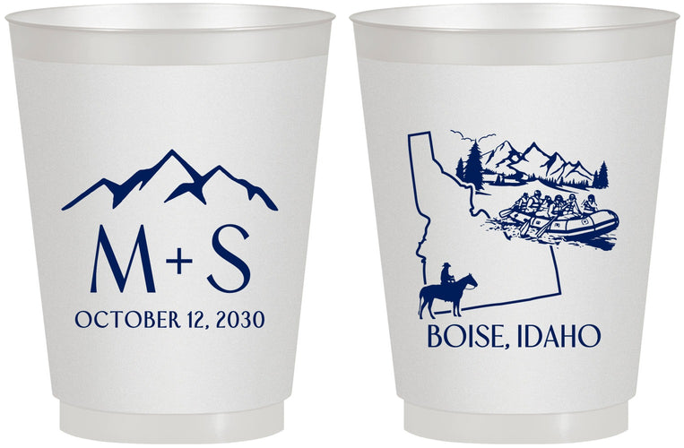 Personalized Wedding 16 oz Frosted Cups - Idaho | 161