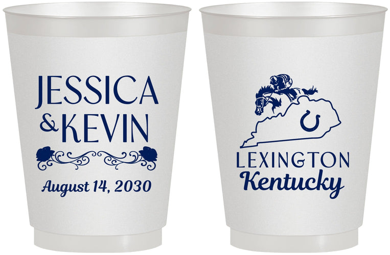 Personalized Wedding 16 oz Frosted Cups - Kentucky | 166
