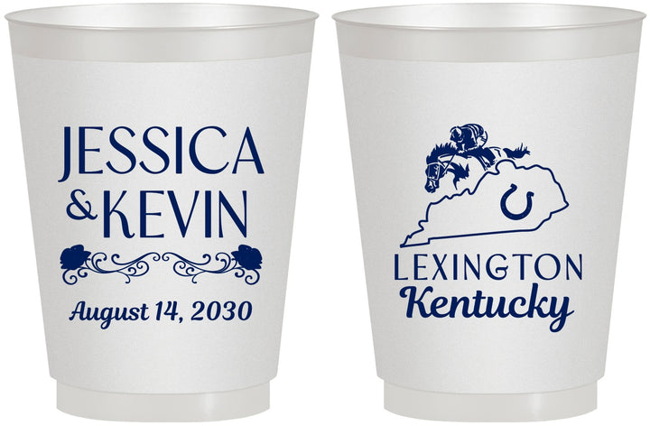 Personalized Wedding 16 oz Frosted Cups - Kentucky | 166