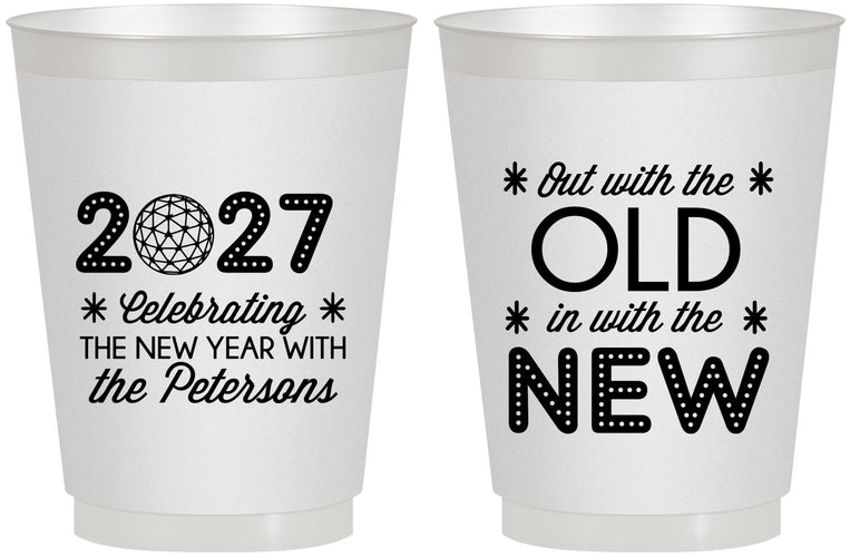 Personalized New Years 16 oz Frosted Cups - 2027 Out With The Old | 170000