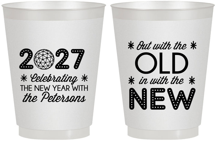 Personalized New Years 16 oz Frosted Cups - 2027 Out With The Old | 170000