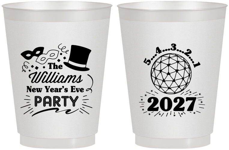 Personalized New Years 16 oz Frosted Cups - 2027 Ball | 170005