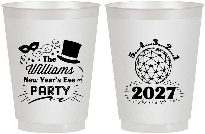 Personalized New Years 16 oz Frosted Cups - 2027 Ball | 170005
