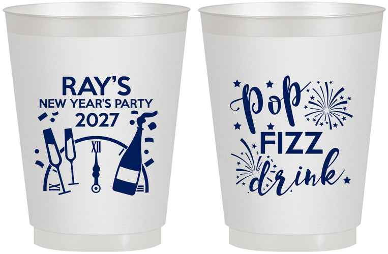 Personalized New Years 16 oz Frosted Cups - 2027 Pop Fizz Drink | 170007