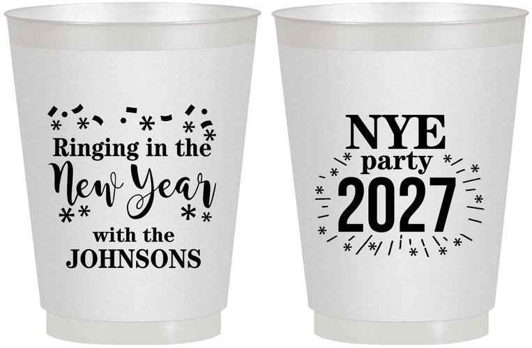 Personalized New Years 16 oz Frosted Cups - 2027 Ringing In | 170013
