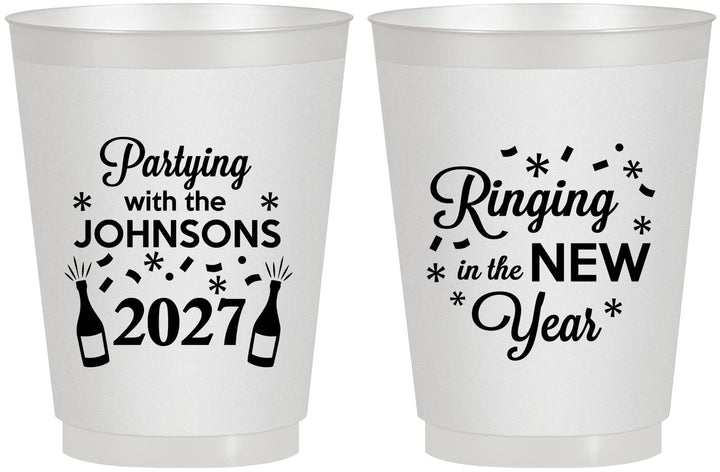 Personalized New Years 16 oz Frosted Cups - 2027 Ringing In | 170014