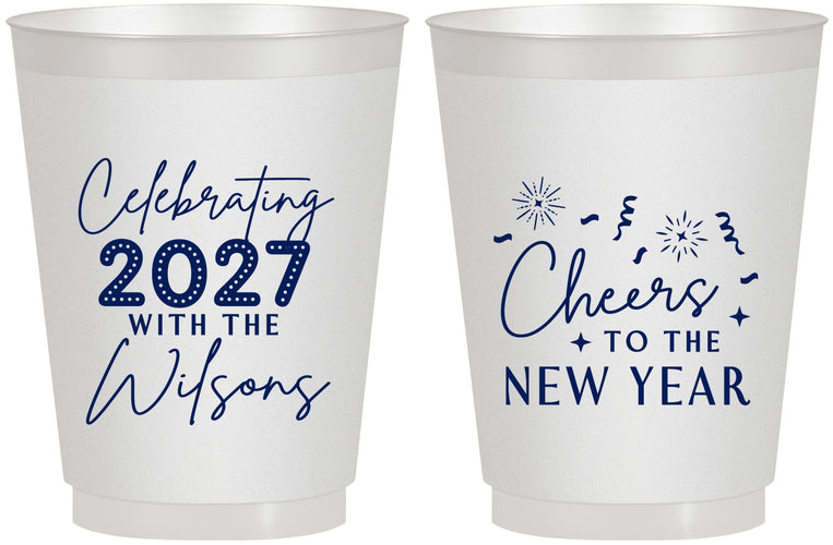 Personalized New Years 16 oz Frosted Cups - 2027 Cheers | 170019