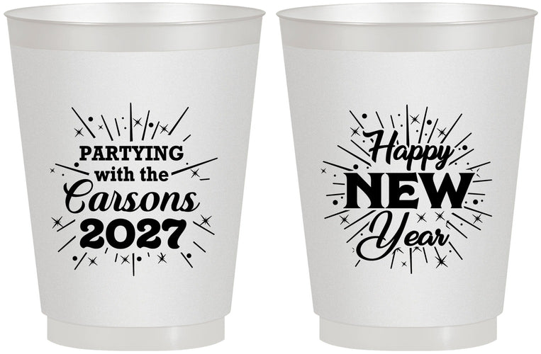 Personalized New Years 16 oz Frosted Cups - 2027 Nye | 170020