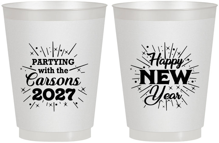 Personalized New Years 16 oz Frosted Cups - 2027 Nye | 170020