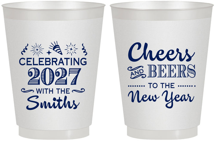 Personalized New Years 16 oz Frosted Cups - 2027 Cheers | 170023